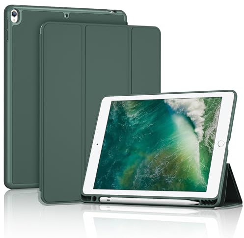 Procase Smart Case per Ipad Air 3a Generazione 2019/Ipad Pro 2017 da 10,5 Pollici, Custodia Sottile con Supporto per Matita Posteriore Traslucida Satinata per Air 3 -Verde