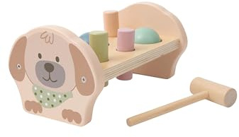 Sterntaler Klopfbank Hund Lucky – Fördert Motorik durch spielerisches Hämmern – Aus FSC® 100%-zertifiziertem Holz – Nachhaltiges Baby- und Kleinkindspielzeug