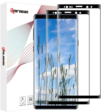 REROXE 2 Stück für Panzerglas für Samsung Galaxy Note 9 Schutzfolie, Anti-Bläschen Frei von Kratzern Samsung Note 9 Handyfolie, Kristallklar Passt Perfekt Note 9 Folie