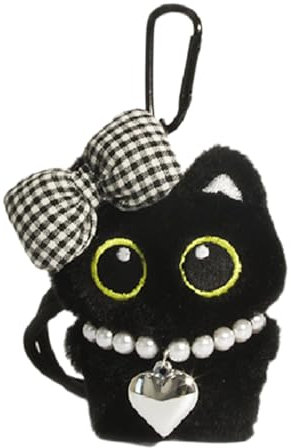 YiQinzcxg Stylish Black Plush Ornament Fun Black Plush Keychain Funktionales Zubehör Für Personalisierung Und Stile