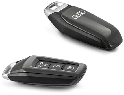 Audi 85H071208AZ7S Schlüsselblende Schlüsselcover, mit Audi Ringe Logo, grau *** nicht für Schlüssel mit Panic-Taster ***