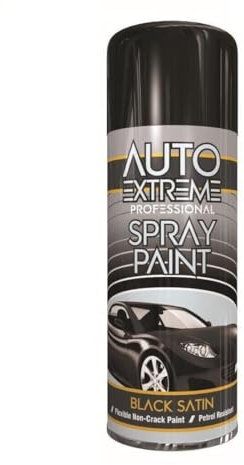 Fast Drying Aerosol Car Spray Paint Pro Satin Black 400ML - All Purpose Automotive Spray Satin Finish for Restore Cars Metal Interior Exterior Shine