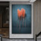 BMGKYAGL Pósteres de lienzo con diseño de casa de palos de madera roja, arte de pared abstracto moderno, imágenes para sala de estar, oficina, decoración del hogar, 20 x 35 cm, sin marco