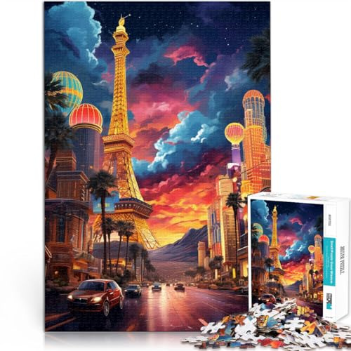 Spielzeug für die ganze Familie Illustration von Las Vegas Puzzle für Jugendliche 1000 Teile 38x52cm Geburtstagsgeschenk