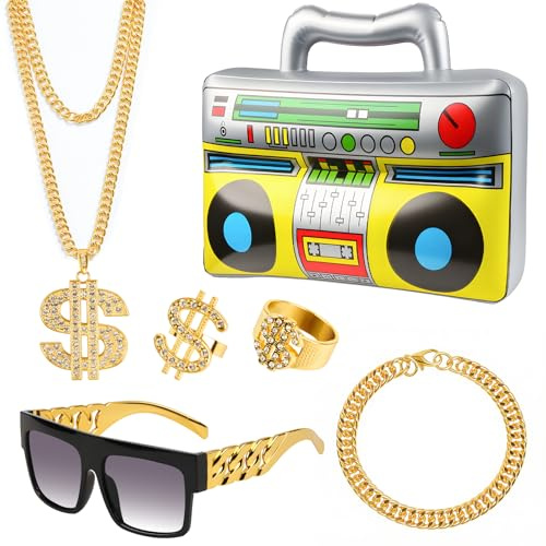 Anruzon Mittelalter Piratenkostüm Zubehör Set Damen Herren Piraten Verkleidung Accessories Kopftuch Halskette Verstellbarer Loc-Schmuck für Zöpfe Piratengürtel für Karneval Halloween Cosplay Party