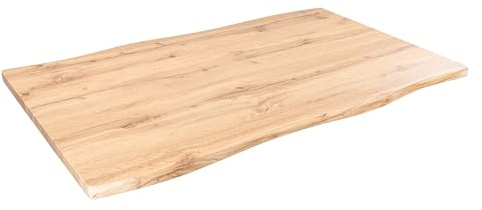 SAM Tischplatte Joan 120x70 cm Eiche Baumkante | Holzplatte für Küche & Café