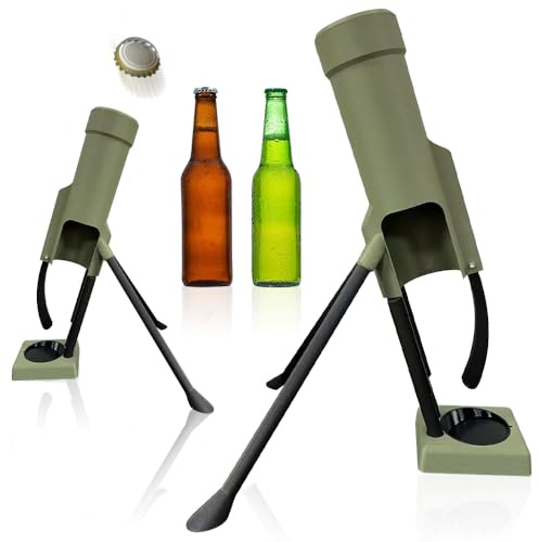 KBIBCK Décapsuleur de Bière Amélioré, Mortier Ouvre-Bouteille, Décapsuleur de bière Mortar, Lance-grenades - Mortier pour Bars et Etagères, lanceur de capsules tactique