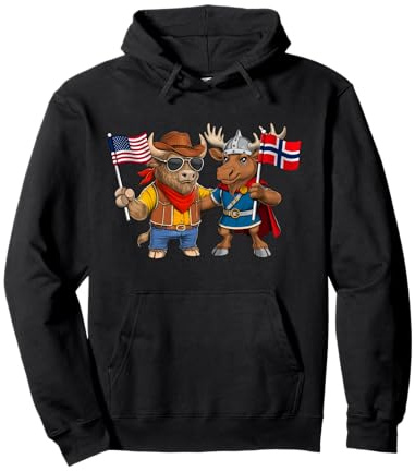 Bandera de EE. UU. y Noruega Orgullosas Noruego-Americanas Sudadera con Capucha