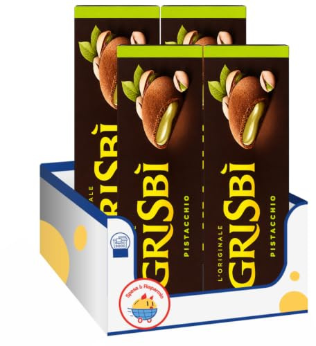 Biscotti Ripieni al Pistacchio 135g Crema al Pistacchio Snack Dolce Premium Grisbì Variazioni 4/8/12 Confezioni (4 PEZZI)
