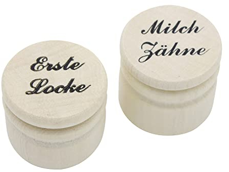 GICO Holzdosen Set Erste Locke und Milchzähne (klein) 7005-7019