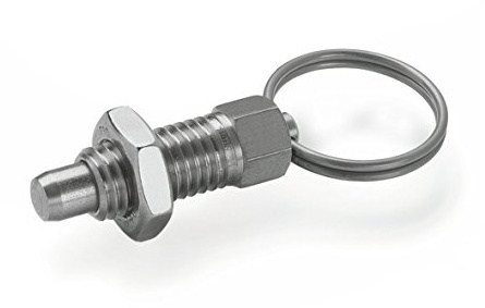 Ganter Normelemente GN 717-4-M8X1-AK-NI Edelstahl-Rastbolzen, silber, 2 Stück