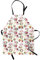 ABAKUHAUS Shabby Flora Kochschürze, Bunte Retro Teekannen, Unisex-Küchenlätzchen mit verstellbarem Hals für Kochen Gartenarbeit, 67 cm x 80cm, Puder Rosa
