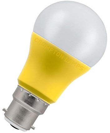 Crompton Lamps LED GLS 9W BC-B22d 110V (60W Equivalent) 4000K Cool White Opal Yellow 806lm BC Bayonet B22 Frosted Construction Light Bulb