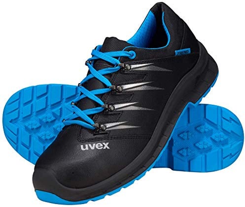 Uvex 2 Trend Shoe, Safety Shoes S3 SRC, Work Shoes for Men, Black/Blue