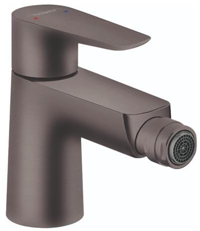 hansgrohe Talis E Einhebel-Bidetarmatur mit Zugstangen-Ablaufgarnitur, Brushed Black Chrome