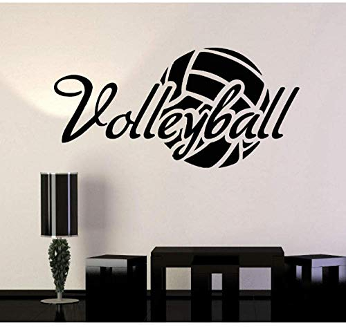 Vinyl Wandtattoo Volleyball Ball Wort Sport Aufkleber Wandbild 44X88Cm