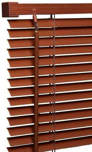 Funky Gadgets PVC Custom Made to Measure Blinds Window Venetian Blinds Easy Fit Curtains Trimmable Window blinds Child Safe Home Office 25mm Slats (Walnut Wood Grain Effect - W180cm x L150cm)