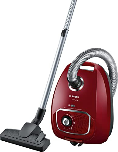 Bosch BGLS4X201, Aspirateur avec Sac, Rouge, 600 W, 4 liters, 77 décibeles