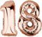 DekoRex Palloncino in foil Rosegold 40cm Compleanno Anniversario Matrimonio Decorazione (Numero 18)