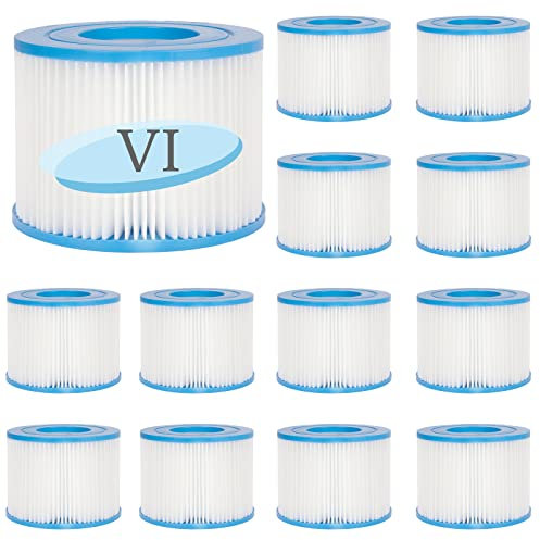 QNINE 12 Stück Whirlpool Filter VI, Pool Filter kompatibel mit Lay-Z-Spa Miami, Palm Springs, Hawaii, Vegas, Monaco, Paris, usw. Filterkartusche für aufblasbare Whirlpool, Größe VI