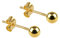 KUTEZY JEWELLERY - 5mm 18K Gold Plated Ball Stud Earrings on 925 Sterling Silver