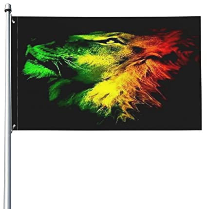 Rasta Lion Of Judah Garden Flag Polyester Banner With Grommets 3x5 Ft Yard House Flag For Garden Patio Lawn Yard