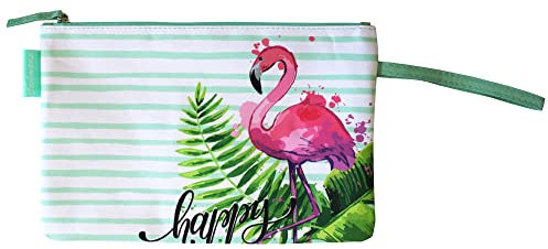 Bikini Wetbag Happy Lindgrün, wasserdichte Badetasche, Bikini Bag im Sommer Design, Nasstasche für Unterwegs, Schwimmbeutel für Urlaub, Strand, Schwimmbad