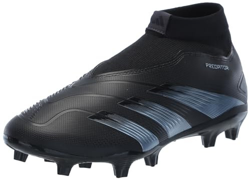 adidas Unisex Bota de fútbol Predator League Laceless césped natural seco, Core Black/Carbon/Core Black, 45 1/3