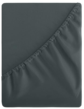 Aisbo Spannbettlaken 140x200cm Bettlaken Boxspringbett - Bett Laken Grau 140x200 aus Premium Mikrofaser, weiches Spannbetttuch 140 x 200 Anthrazit Steghöhe 40cm für Wasserbett Bed Fitted Sheet