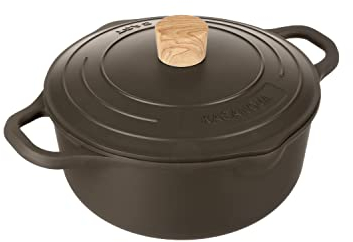 KASANOVA Casserole Antiadhésive Pot Art avec Couvercle Innovant – Plusieurs Couleurs, Compatible Induction, Idéale pour Ragoûts et Cuissons Longues (Noir, 24 Cm)