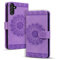 Rosbtib Custodia in Pelle Compatibile con Samsung Galaxy A54 5G Stampa Mandala Chiusura Magnetica Funzione Supporto e Porta Carte Case Protettiva a Libro Cover, Viola