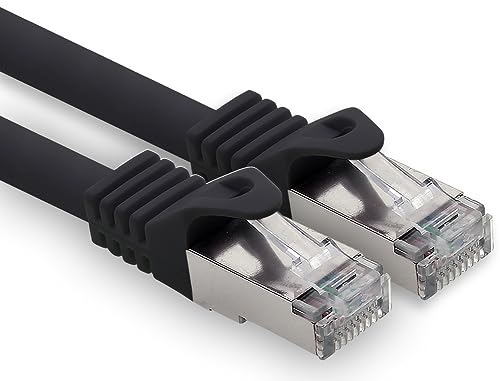 freiwerk 3,0m - schwarz - 1 Stück CAT.7 Netzwerkkabel Lan Ethernet Patch Kabel S-FTP LSZH PIMF 10GB s RJ45 Stecker Cat6a