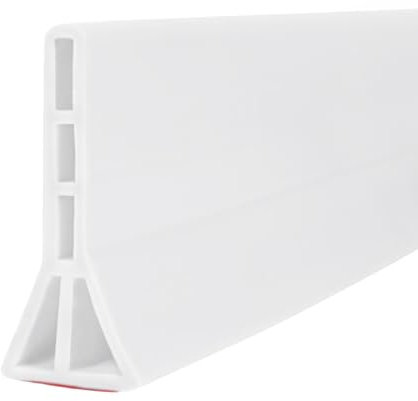 1M-1.7M Höhe: 7,62cm Schwallschutzleiste Dusche Selbstklebend, Schwallschutz Duschwasserstop Wasserstopper Dusche, Wasserbarriere Dusche Doden, Duschschwellen-wasserdamm (1M (7.62 * 3.5cm) Weiß)