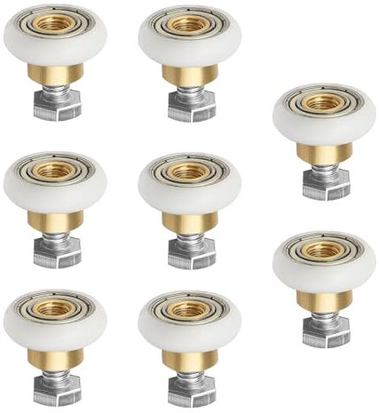 LT Easiyl 8 Stück Duschtür-Nylon-Lagerrollen, Badezimmer-Glastür-Ersatz mit Schrauben, Schiebetüren, geeignet für Massageräume und Badezimmer, 20 mm