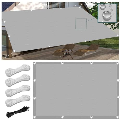 Sonnensegel Rechteckig 5x6M Segeltuch Wasserdicht im Viele Größe und Farben, Beschattungsnetz inkl Befestigungsseile, UV-Schutz, Wetterfest für Garten Terrasse Balkon