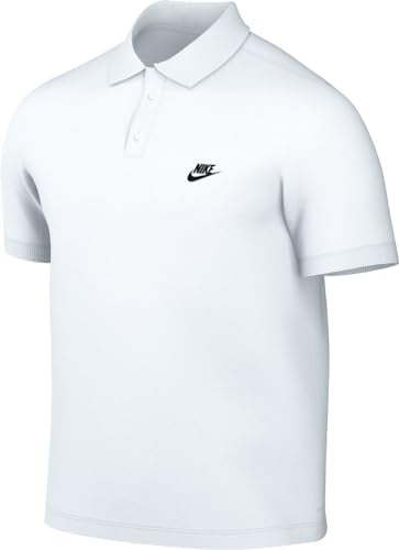 Nike Herren Club Ss Polo Pique Polohemd, White/Black, XL