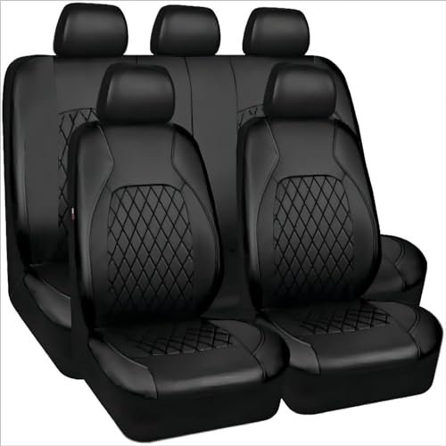 GaBlok Auto Set coprisedili per-Fiat TIPO Cross/Sport/Life TIPO Hatchback, Confortevole Traspirante Impermeabile Antiscivolo Durevoli Pelle Protect Accessori,Black