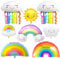 8 Stücke Wolkenförmige Folienballon, XXL Regenbogen Ballon, Aluminium Folie sonne ballon, Lächelnde Quasten Luftballons, Wolke Riesenballon zum Geburtstag Baby Shower Jubiläum Party Deko