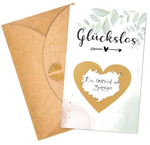 ZELAITE Schwangerschaft verkünden ‘Es wird ein Junge’ mit Rubbelkarten, Rubbelkarte Es wird ein Junge mit Kuvert, Überraschung Geschenke für die Familie zum Schwangerschaft verkünden (Junge)