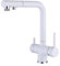 Grifo Cocina 3 Vias Osmosis Extraible Latón 2 Asas Grifo Fregadero Cocina-Blanco