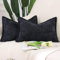 Madizz 2er Set Chenille Samt mit Rand Kissenbezüge Weiche Dekorativ Zierkissenbezüge Modern Kissenhülle für Sofa Wohnzimmer Schlafzimmer Schwarz 40x80 cm