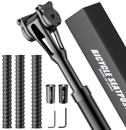 Wothfav Sattelstütze Gefedert mit 3 Federn,Aluminium Sattelstütze mit 27,2, 30,9 und 31,6 mm Durchmesser,Einfache Montage,Für alle Fahrradtypen,Langlebige Sattelstütze Gefedert,Seat Post