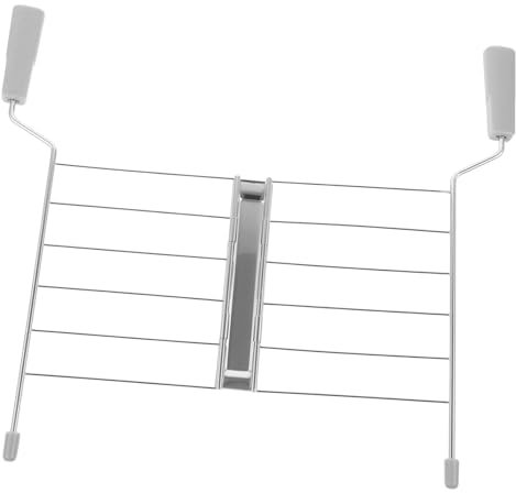 Alipis Breakfast Maker Bread Rack Sandwich Holder Stainless Steel Toaster Warming Rack 180° Opening Gray Toaster Accessory for Kitchen Toast Machine