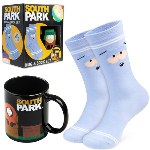 South Park Tazza e Calzini Uomo Set, Calze Polpaccio e 330ml Tazze - Regalo Uomo