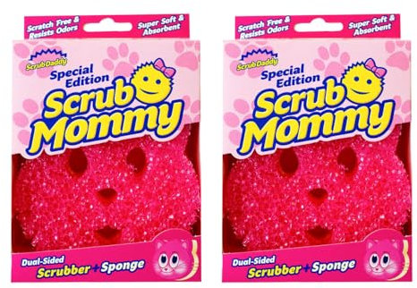 BargainsMania Scrrub Daddy - Scrrub Mommy Sponge Scrrubber Cat Edition - Leave Your Dishes Gleaming WithThis Effective And Versatile Scrrub Mommy Sponge Scrrubber - Pack of 2