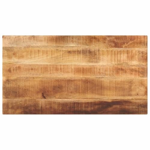 vidaXL Tischplatte, Holzplatte für Esstisch Couchtisch, Massivholzplatte Rustikales Design, Ersatztischplatte, 120x70x2,5cm Rechteckig Raues Massivholz Mango