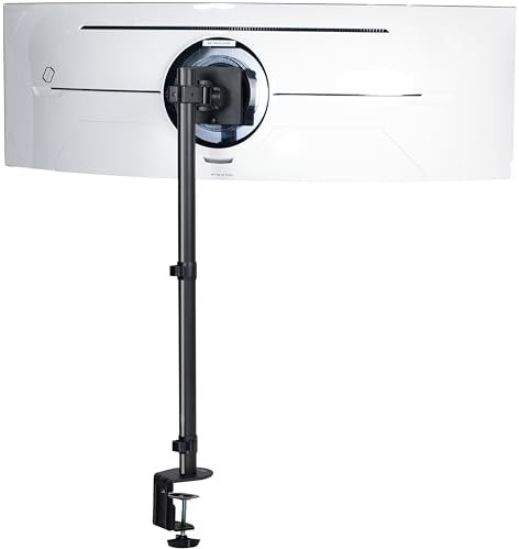 VIVO Single Ultra-Wide Monitor Desk Mount for up to 49 inch Ultrawide Screens, Extra Tall Heavy Duty Adjustable Stand Holds 44 lbs, Black, STAND-V100R