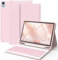 Funda con Teclado para iPad Air 11/5ª y 4ª Gen 10.9 2022/2020, Auto Sleep & Wake, Teclado QWERTY Español, Funda con Portalápices Bluetooth Magnético Desmontable para iPad Pro 11 2018 (Rosa)