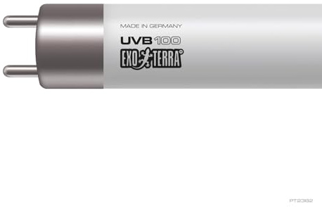 Exo Terra UVB 100 T5 Very High Output Reptile UVB Bulb, 8w, 12 | UVA/UVB Lighting for Terrariums. Supports D3 & Calcium Absorption.