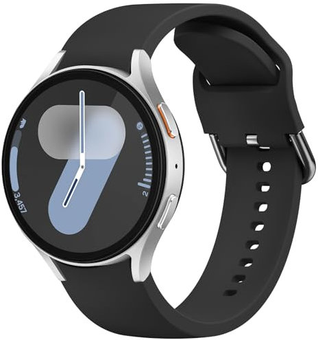 Mugust Armband für Samsung Galaxy Watch 7 40mm/ Samsung Galaxy Watch 7 44mm Armband, Silikon Ersatzarmband für Damen und Herren (Schwarz)